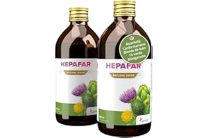 Cardo Mariano, Te Verde, Alcachofa, Diente de Leon y Manganeso - 2 x 500 ml para 40 Días - Apoyo Hepatico - Hepafar Sensilab