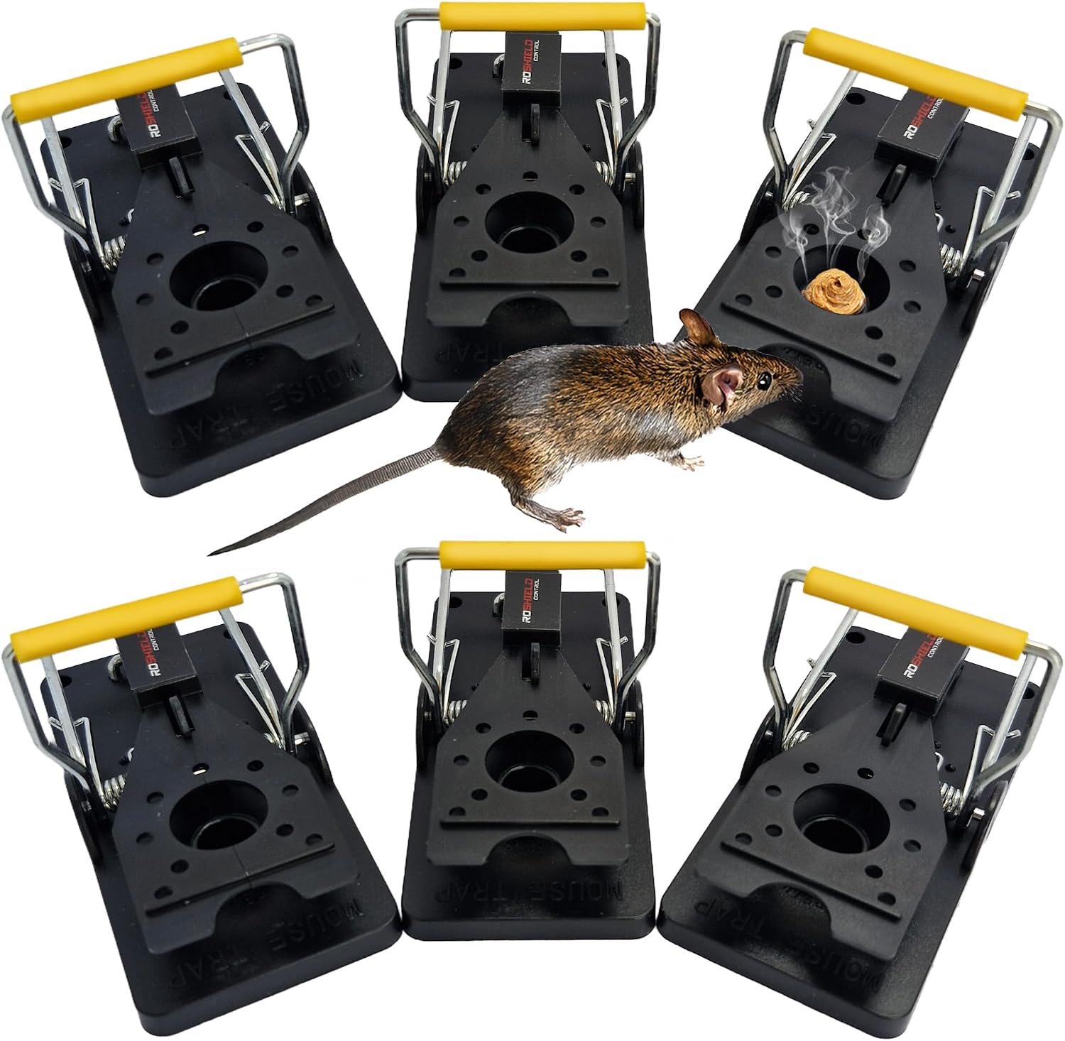 ROSHIELD 6 x Mouse Trap, 6 Pack Heavy Duty Reusable Snap Traps that Kill Instantly, High Sensitive Mice Catcher UK, Safe and 