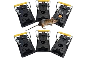 ROSHIELD 6 x Mouse Trap, 6 Pack Heavy Duty Reusable Snap Traps that Kill Instantly, High Sensitive Mice Catcher UK, Safe and Effective Rodent Trap for Indoors and Outdoors, Easy Set-up & Clean