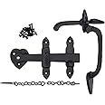 keypak Suffolk Latch (Thumb Lever) with Locking Pin Double Sided Gate Access, Antique Black, 11.5 cm*20.0 cm*4.5 cm