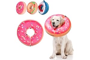 BEAUTYZOO Dog Cone Alternative After Surgery for Large Medium Small Dogs, Soft Inflatable Cone Collar for Dogs Cats, Dog Neck Donut E Collar Dog Recovery Collar to Stop Licking, Strawberry Pink, XL