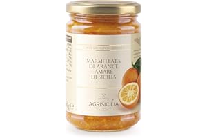 Agrisicilia Marmellata di Arance Amare Siciliane con frutta Siciliana di alta qualità vasetto da 360 Grammi ideale per colazione e merenda
