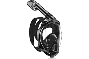 X99 Snorkel Mask, Full Face Snorkel Mask Adult 180 ° Panoramic View with Detachable Camera Mount, Anti-fog Anti-leak Full Face Dry Top Foldable Diving Mask for Men