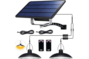ENCOFT Lampadario Solare Esterno con Telecomando Lampada a Sospensione 40 LED Impermeabile IP65 Illuminazione Solare Separabile 3M per Giardino Balcone Campeggio, 2 Luce Bianco Caldo 3500K