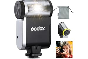 Godox iA32 Mini Flash per Fotocamera,Tempo di Riciclo di 2,5 s Controllo Ottico S1/S2,Modalità A/M,Godox Mini Flash per Fotocamere Fuji,Canon,Nikon, Sony,Olympus,Panasonic
