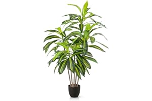 ‎PASCH PASCH® Dragon Tree Artificial Palm Tree Large (120 cm) - Durable & Lifelike | Realistic Artificial Plants Large | Artificial Plants | Artificial Palm Tree | Artificial Palm Tree for Natural Ambience