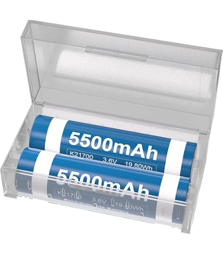 2 Batteries Rechargeables 3600mAh - Pour Lampe Frontale LED - 3.7V Flat Top