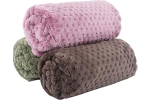 IEUUMLER Couverture pour Chien Matelas de Sommeil Profond pour Animaux de Compagnie à Double Usage en Polaire Corail Moelleux FC007 (M (76x52cm), Army Green+Bean Paste Red+Coffee)