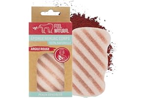 Eponge Konjac Corps Argile Rouge - Feel natural