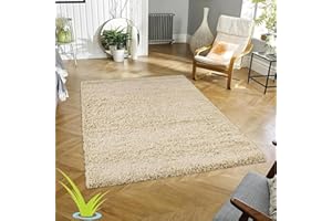 Wadan 60x110cm Light Beige Shaggy Rugs Living Room |5mm Thick Pile | Extra Large Small Medium | Rectangular Size | Soft Touch | Living Room Area Rugs | Non Shedding