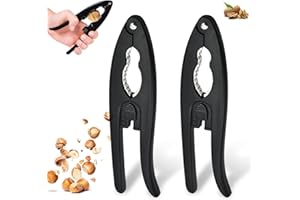 BGTLJKD 2 Pièces Casse Noix, Casse Noisette, Multifonction Casse-Noix avec Poignée Antidérapante, Casse-Noisette en Métal Pince Casse Noix pour Noix de Pécan, Noisettes, Amandes, Fruit de Mer