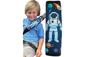 HECKBO 1x Kinder Auto Gurtpolster Gurtschutz mit Astronaut Weltraum Motiv - Mädchen Sicherheitsgurt Polster für Kinder und Babys