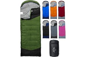 ETGLCOZY Sleeping Bags for Adults Kids, Ultralight Compact w/Compression Sack for Warm & Cold Weather Camping Essentials for Backpacking Hiking Travel Indoor - Unisex Boy Girl Man Woman