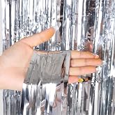 Silver Tinsel Curtain, 200 x 100 cm, Glitter Curtain for Door Frames, 2027 New Year Decoration Party Wedding Birthday for Kid