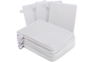 VGMANNTA Rękawica do mycia, myjka z mikrofibry, ręczniki z mikrofibry, ręczniki do mycia, frotte, bawełna, ściereczki do demakijażu, do łazienki, SPA, 8 sztuk, białe