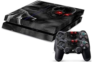 DOTBUY-SHOP DOTBUY PS4 Skin Aufkleber Sticker Design Folie schützende Haut Schale für Sony Playstation 4 Konsole und 2 Dualshock Controller (Dark Skull)