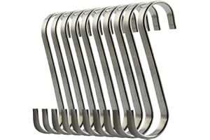 ilauke Lot de 10 Crochets en S de Suspension en Acier Inoxydable pour la Batterie de Cuisine ou à Viande Boucher