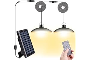 Lampe Solaire Extérieur et Intérieur avec Télécommande,Beinhome Lampe Suspendue Solaire 400lumens avec câble 3m,Capteur de Lumière,IP65 étanche,Panneau Solaire Réglable à 120°,3 Modes,pour Jardin