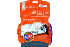 SURVIVE OUTDOORS LONGER SOL® Thermal Bivvy Orange Durable Waterproof Windproof Reflects 80% Body Heat First Aid ReUsable Blanket Hiking Hunting Backpacking Walking Outdoor Emergency Search and Rescue