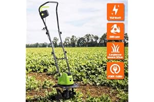 Bakaji Motozappa per Orto Elettrozappa Potenza 750W Zappatrice Zappa a Motore Elettrica 4 Lame da 20cm Larghezza Lavoro 32cm Velocità 380 rpm con Manico Ergonomico Coltivazione Giardino