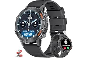 LIGE Smartwatch męski z funkcją telefonu, 1,39", wojskowy smartwatch z tętnem 24/7, ciśnieniem krwi, monitorowaniem snu, dla systemu Android iOS, 100+ trybów sportowych, zegarek fitness,