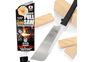 HIBINO Japanese Pull Saw 190mm (7.5") Kataba Hand Saw | Fine Crosscut Teeth | Lightweight, Single-Edge Blade for Precision Woodworking, Joinery & Detail Projects | Replaceable Blade | Made in Japan