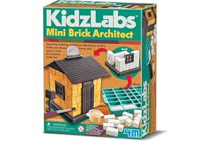 4M KidzLabs liten arkitektbyggare – pedagogiskt set för att bygga miniatyrmodeller med riktiga tegelstenar – STEM vetenskapli