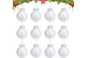 FADCAER Bola Transparente de Plástico 12 Bolas Navidad Decorativas 6cm Circular Bola Hueca Transparente Decoración del Arbol de Navidad para la Decoración Casera de la Navidad del Banquete de Boda