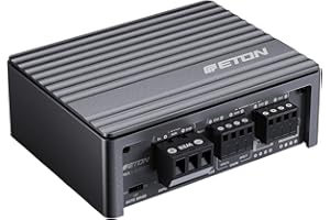 ETON PA 4 – ultra kompakter 4 Kanal Verstärker, leistungsstarke digitale Micro Endstufe für Autos und Reisemobile, Class D Amp mit 2 x 45 + 2 x 80 Watt