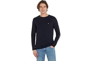 Tommy Hilfiger Camiseta de Manga Larga Hombre Tommy Logo Long Sleeve Tee con Cuello Redondo Slim Fit