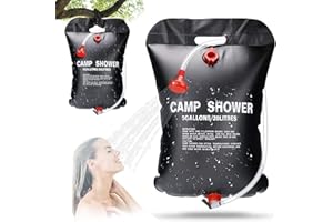 RANJIMA Set Doccia da Campeggio, 20 l, Doccia Solare da Campeggio, Portatile, con soffione per Doccia, Tubo Solare, per Esterni, Campeggio, Spiaggia, Doccia da Giardino