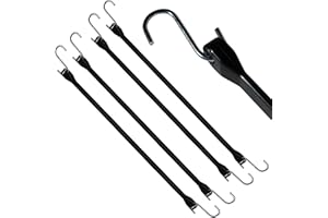 ‎GRIP&BENDER Spanngummi-Set (4x79cm) Schwarze Expander EPDM-Spanngummis mit S-Haken, Starke Outdoor Gummis, UV-beständig