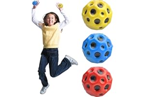 LYNBLY Space Bouncing Balls, 3pcs Palla rimbalzante lunare, Super High Bounciest Palline Rimbalzanti per Bambini, Astro Jump Ball facile da impugnare e da catturare, per atleti, bambini e animale domestico