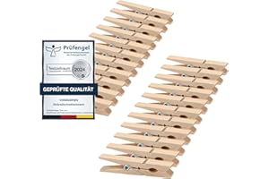 24 x Wäscheklammern Holz groß VonBueren | 7 cm | Holzwäscheklammern | Klammern für Adventskalender oder Holzklammern zum Basteln