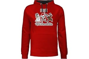 Shirtracer - Pullover Herren Frauen Hoodie Kontrast zweifarbig - Weihnachten Geschenke Christmas Bekleidung - Frohe Weihnachten Dabbing