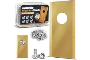 GROFIS Zestaw 12 ostrzy do robota koszącego do Worx, noże zamienne ze stali nierdzewnej i tytanu ze śrubami, noże do kosiarki do trawy, akcesoria kompatybilne z robotem Worx Landxcape Einhell