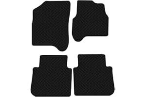 Carsio Black Floor Rubber Tailored Car Mat 3mm 4pc Set TO FIT - Citroen C3 Picasso 2008 Onwards