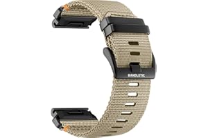 ‎BANDLETIC Bandletic Kompatibel mit Garmin Fenix 8 47mm/7/6/5 Armband Quick Fit Robustes Nylonarmband für Fenix 7 Pro/6 Pro/5 Plus/Instinct 3 E 45mm/Forerunner965/955/945 /Approach S70/S62/S60