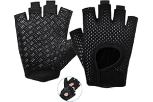 CYZBL Gym Gloves Soft, Half Finger Fitness Gloves, Black Training Gloves Anti Slip, Training Gloves Anti Slip for Weightlifting, Bodybuilding, Cycling, Rowing, Rock Climbing and Outdoor Sports