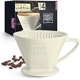 Moritz &amp; Moritz Porcelain Cafe Filter Size 4 - Reusable Coffee Filter for Excellent Coffee Aromatic Taste - Coffee Filter Att