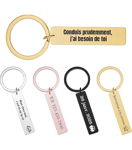 Étiquettes Personnalisables En Inox 50x12mm - Gravure Nom/prénom - Pour Cartable, Sac, Valise - Argent, Or Jaune, Or Rose - 3