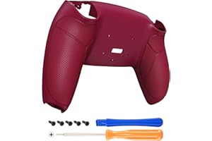 eXtremeRate Coque Manette pour ps5 Rise & RISE4 Remap Kit, Poignée Caoutchoutée,Coque Arrière de Rechange Redessinée-Rose Rouge,Carte Non Inclus