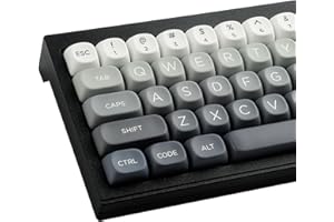 ‎HYEKIC PBT Keycaps 147 Keys Double Shot MOA Profile Keycap White-Grey Gradient Dye Sub Custom Keycaps for Cherry MX Switches Mechanical Keyboards