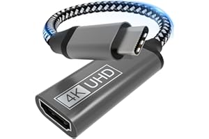 YUETUOL Adaptateur USB C vers HDMI, Type C vers HDMI Adattatore 4K (compatibile con Thunderbolt 3), uscita audio video per iPhone 16/15 Pro/Max, MacBook Pro/Air, Pixelbook, Surface Go, Galaxy S10 S9+