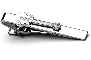 Gifticuffs Electric Guitar Silver Metal Tie Clip