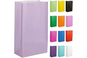Thepaperbagstore 20 Lilac Paper Party Bags - 14x24.5x7cm - Colourful Paper Gift Bags for Kids and Adults Parties, Birthdays, Weddings, Baby Showers, Hen Parties and Sweets