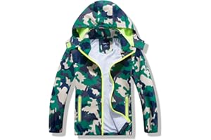 HZXVic Boys Girls Rain Coat,Outdoor Waterproof Jackets with Hood,Dinosaur Kids Raincoat Age 2-7 Years