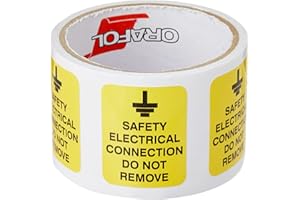 Caledonia Signs 59816 Safety Electrical Connection Do Not Remove Label, 40 mm x 50 mm (Pack of 100)