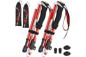 CalmGeek Bastones de senderismo, bastones de trekking, bastones de senderismo ligeros y plegables, cinco bastones para senderismo, camping, mochilero