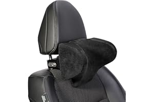 Rokehr Car Seat Neck Pillow Adjustable Memory Foam Support Headrest, Ergonomic Design Breathable Soft Comfortable Driver Passenger -Black